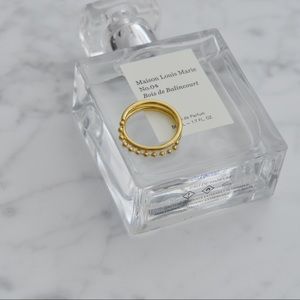 18K Gold Plated Titanium Double Beaded Band Ring